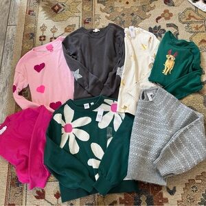 Girls Sweater Long Sleeve Assorted Brands Bundle sz L